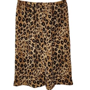 Vintage 80s Handmade Midi Sheer Skirt Womens Size S/M Cheetah Print